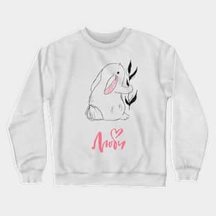 Cute bunny with word love Crewneck Sweatshirt